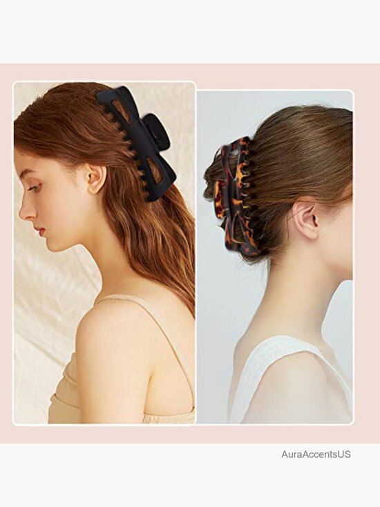 Extra Large Hair Claw Clips Jumbo Strong Hold Matte Nonslip 4 Pack for Thick main image 6